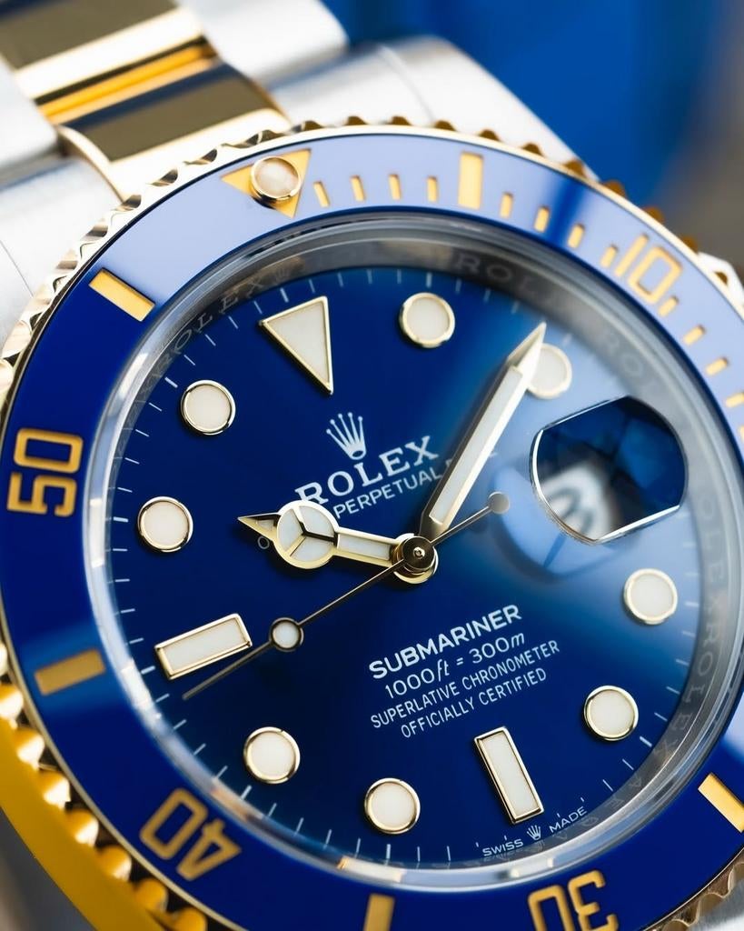 Luxe horloge Submariner: Staal & Goud, Blauwe Wijzerplaat, Sieraden, Tassen en Uiterlijk, Horloges | Heren, Ophalen of Verzenden