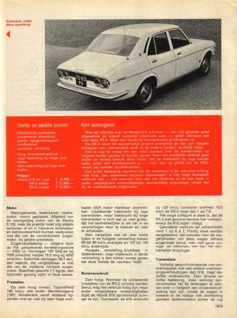 Autokampioen test Mazda RX 2 Juni 1971, Ophalen of Verzenden, Gelezen, Mazda