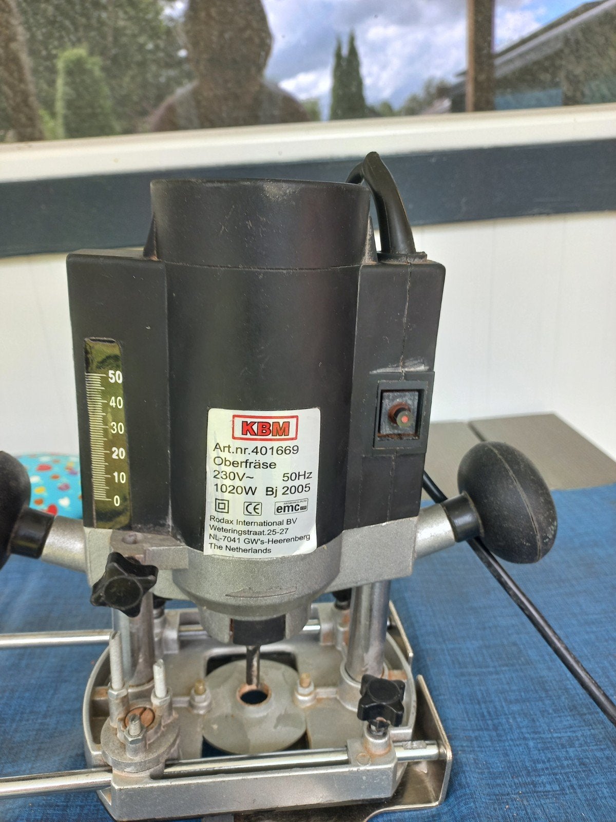 KBM Bovenfrees met toebehoren - 1020W, Bj 2005, Doe-het-zelf en Verbouw, Gebruikt, KBM, Ophalen of Verzenden, Bovenfrees
