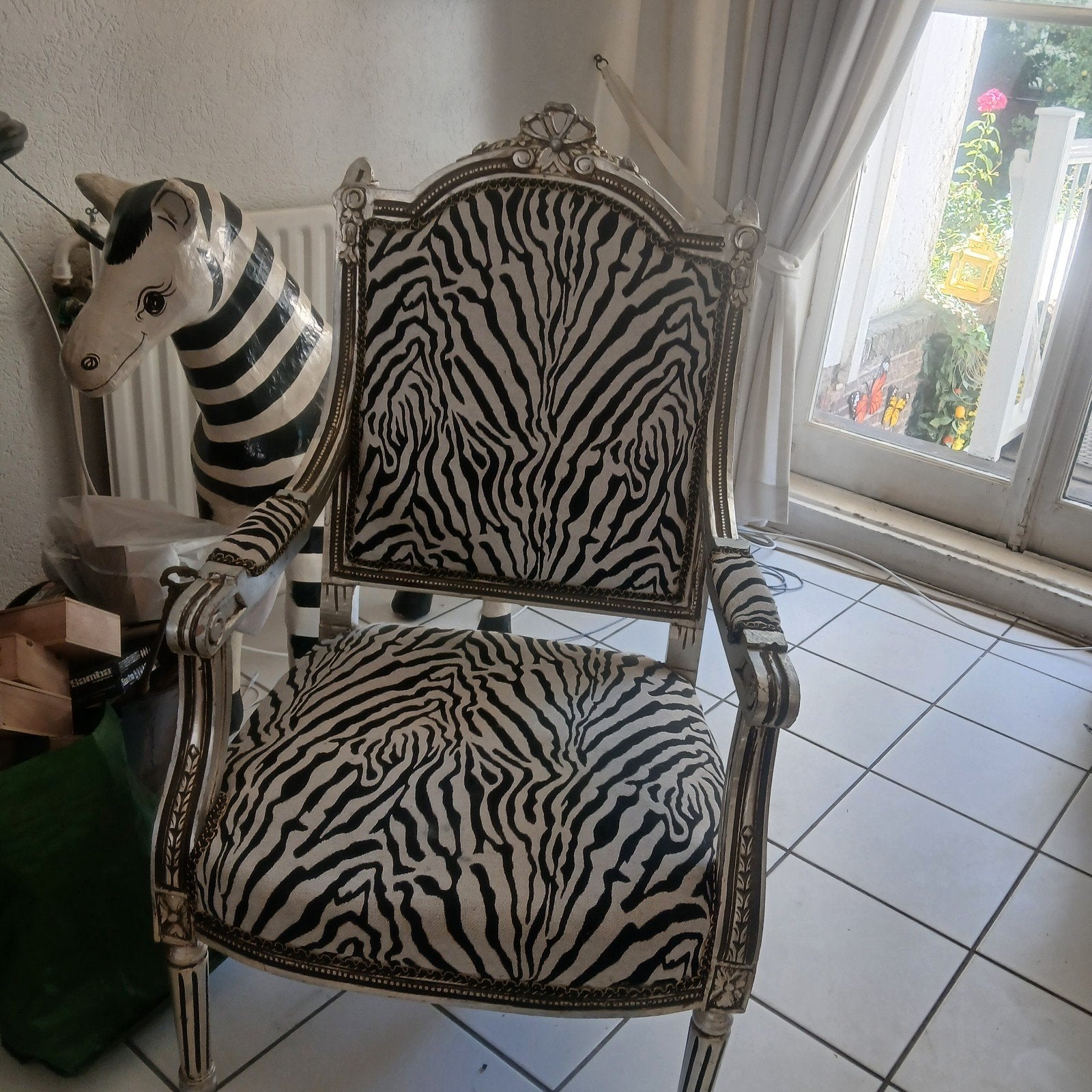 zebra stoel, Huis en Inrichting, Fauteuils, Ophalen, 50 tot 75 cm