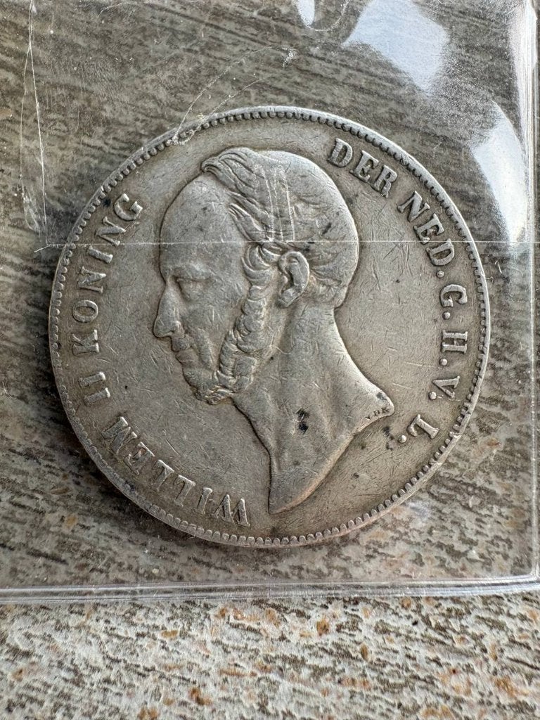 2½ Gulden Willem II 1847 – 945 Zilver – Oude Rijksdaalder, Zilver, Ophalen of Verzenden, Losse munt, 2½ gulden