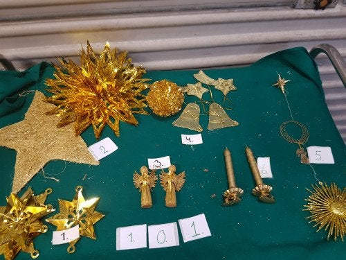 101 ]kerst decoratie goud kleurig, Diversen, Ophalen of Verzenden, 'T Olde Gre-j, Info@toldegrej.nl, Endepoelstraat 20f Didam