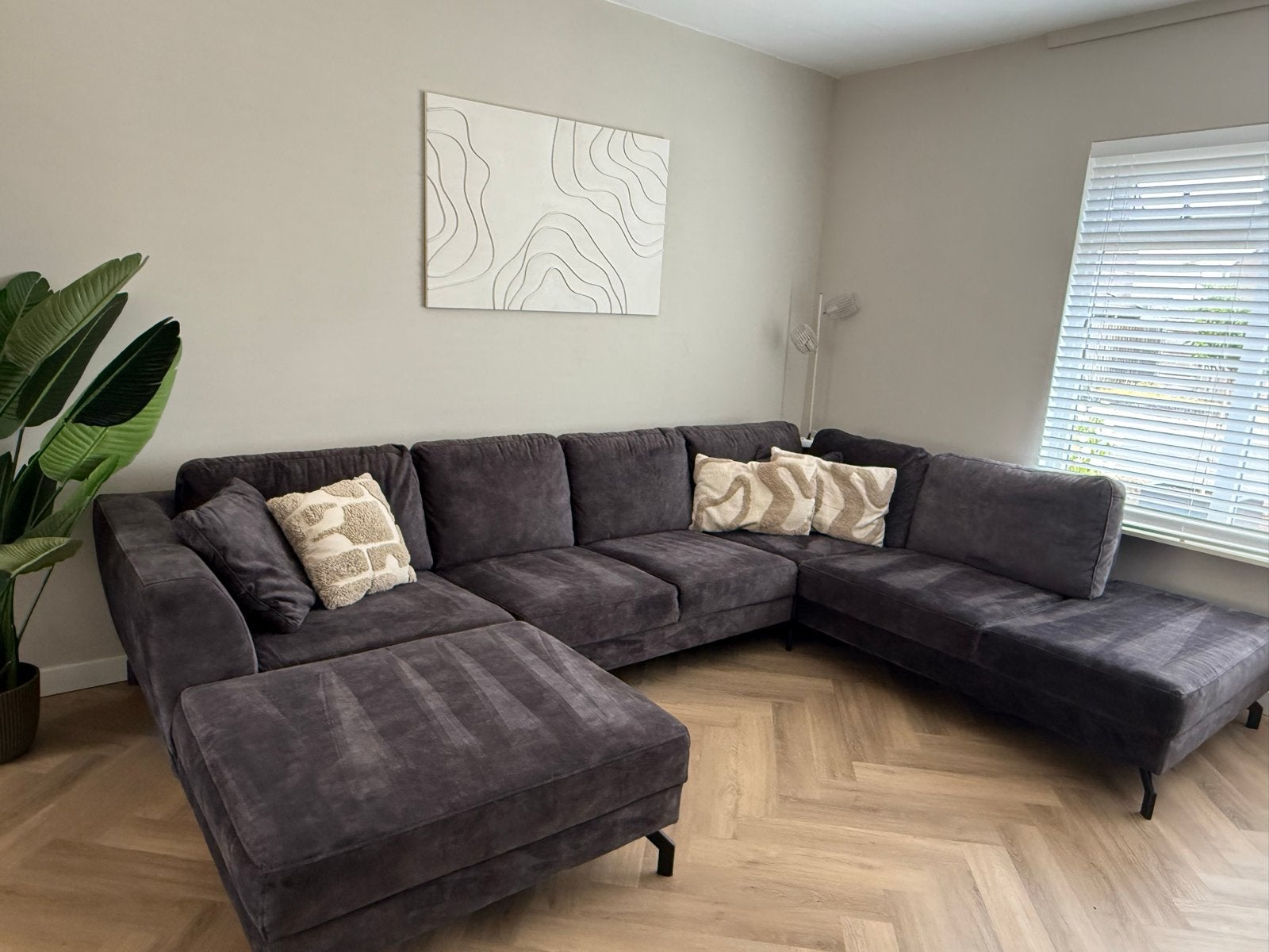 Seats en sofas u bank Lissabon Antraciet, Ophalen, Hoekbank, 300 cm of meer, Zo goed als nieuw
