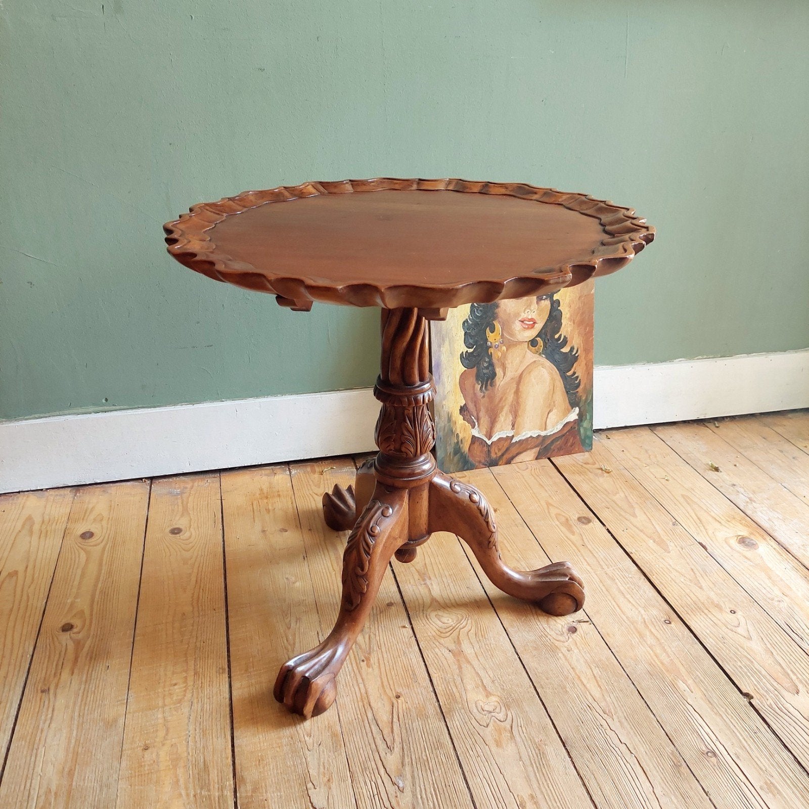 Lucky Vintage antiek Engels Tilt Top tafeltje, Ophalen