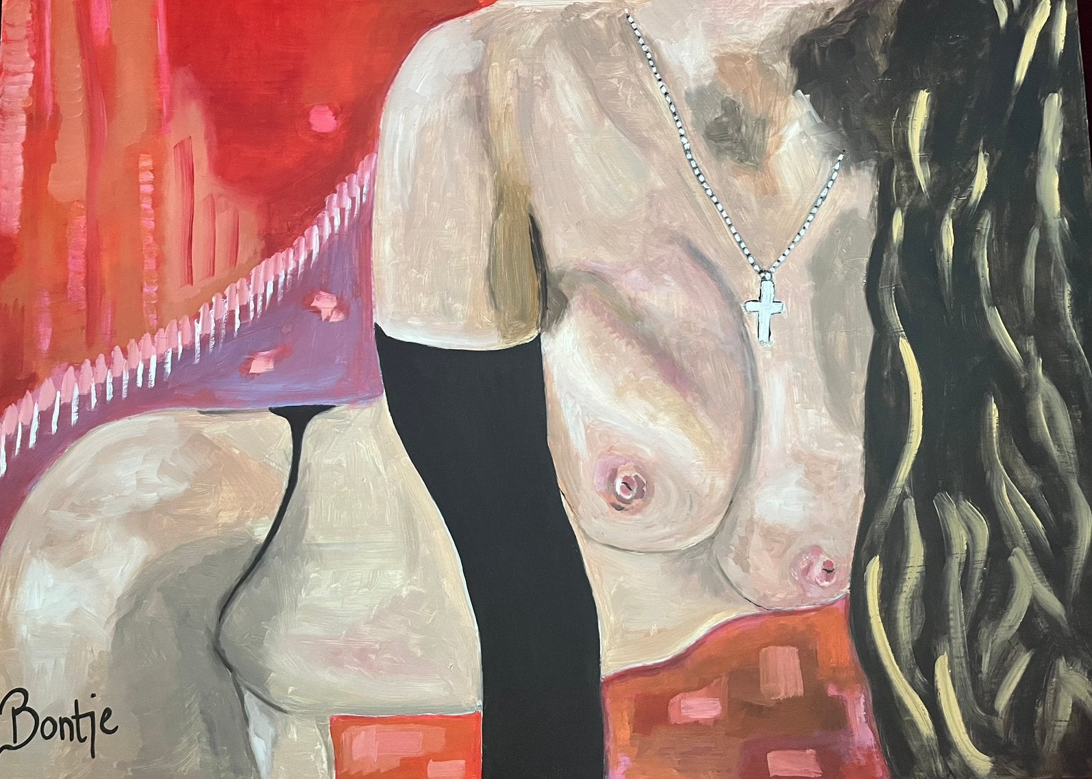 Erotisch naakt schilderij, Ophalen