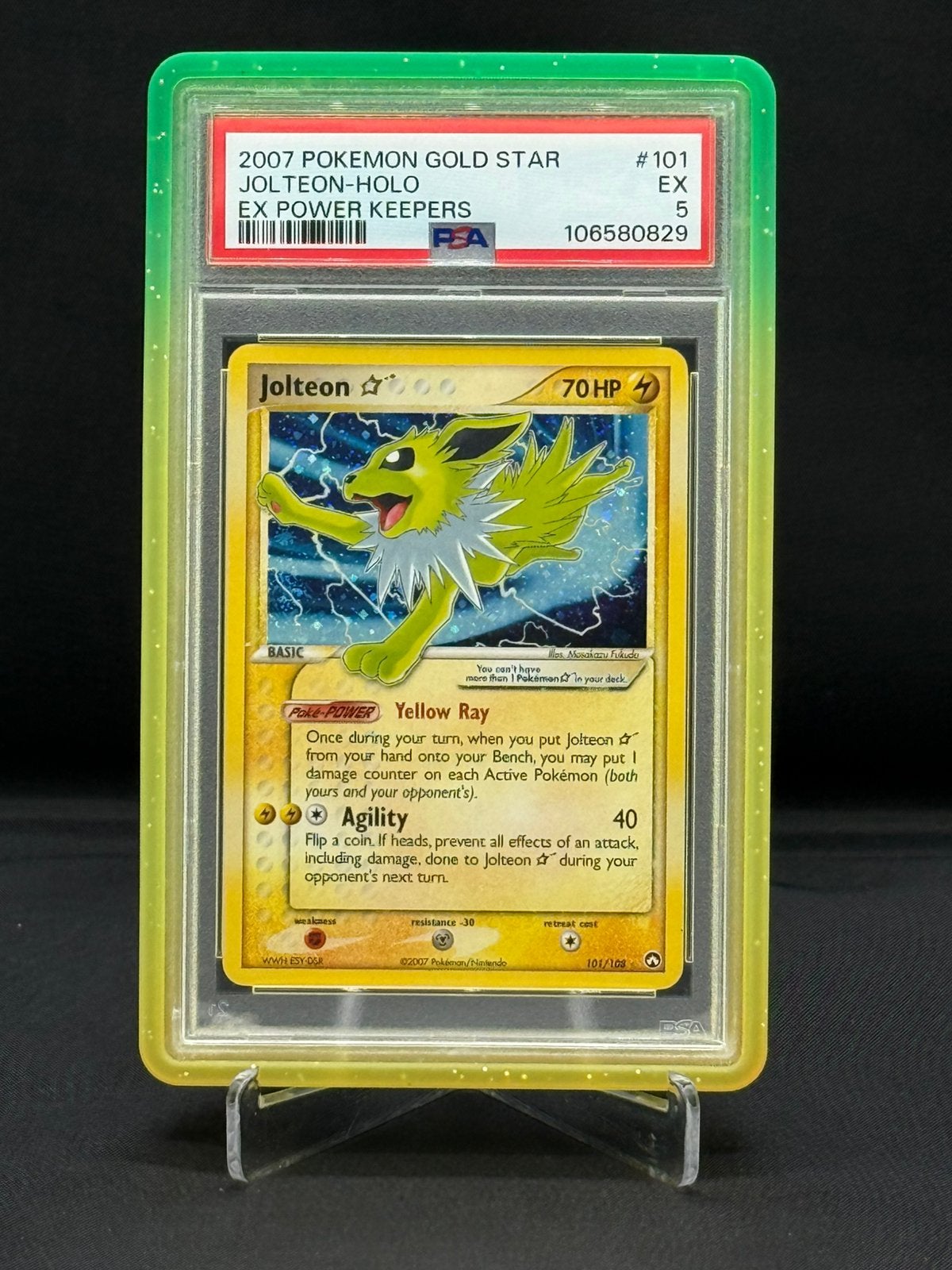 Jolteon Gold Star 101/108 (PSA 5) ~ EX Power Keepers, Ophalen of Verzenden, Gebruikt, Losse kaart