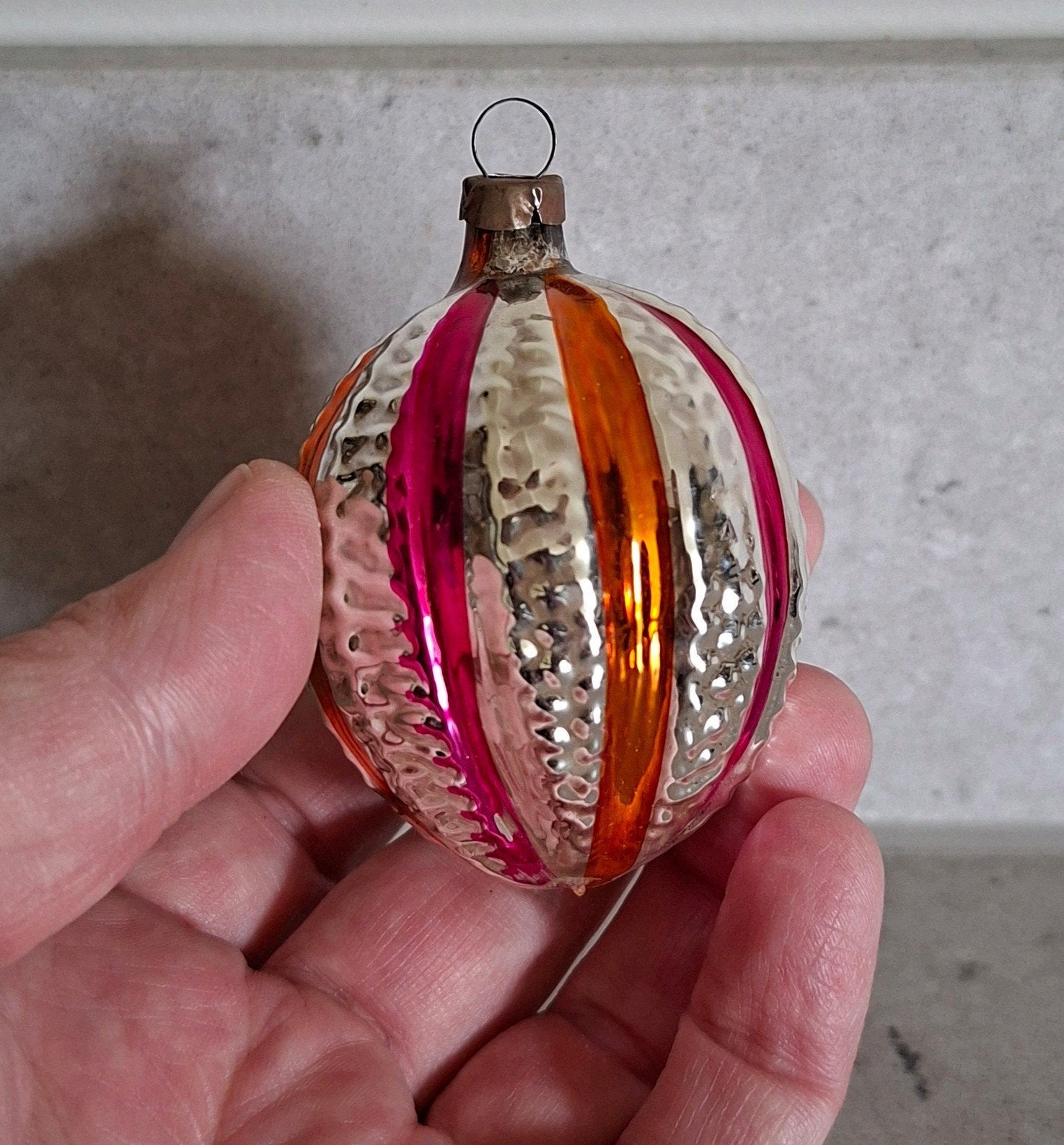 Prachtige Vintage Glazen Deukball / Reflector Kerstbal, Diversen, Ophalen of Verzenden