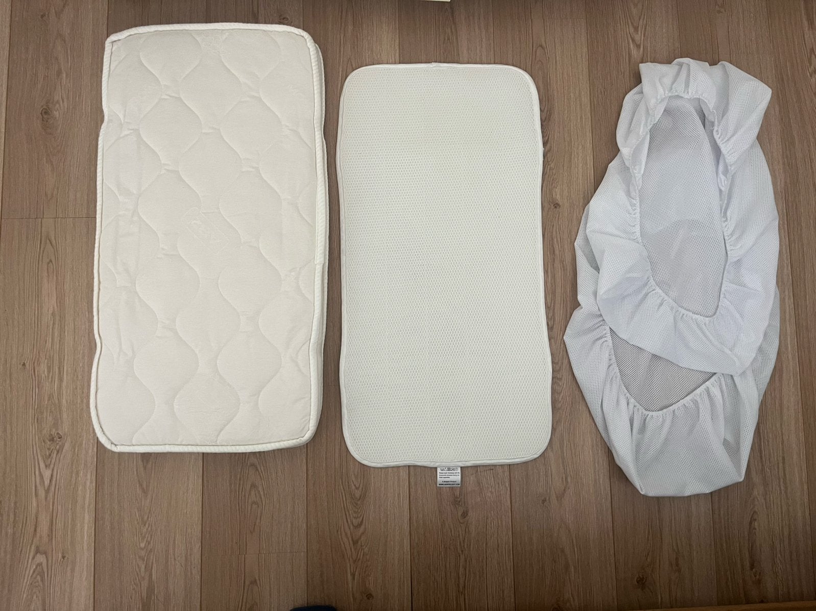 ABZ Wiegmatras 80x40 met Aerosleep topper en hoeslakens, Jongetje of Meisje, Matrasbeschermer, Wit, Ophalen of Verzenden