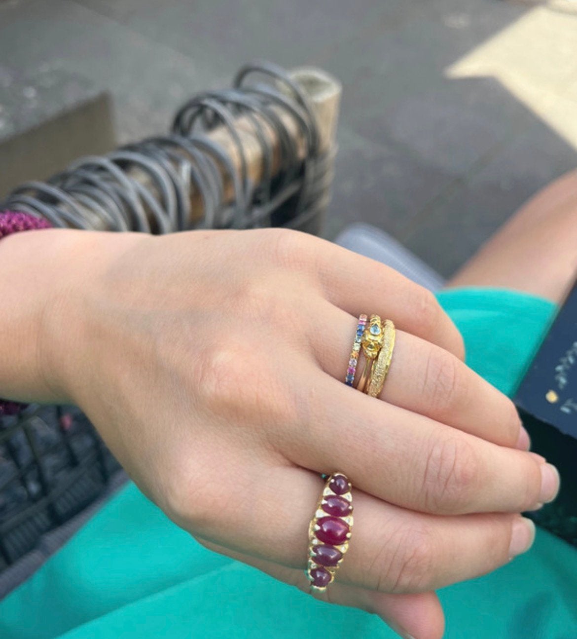 Lindas opal rainbow ring maat 17 9Kt goud, Verzenden, Zo goed als nieuw, 17 tot 18, Dame