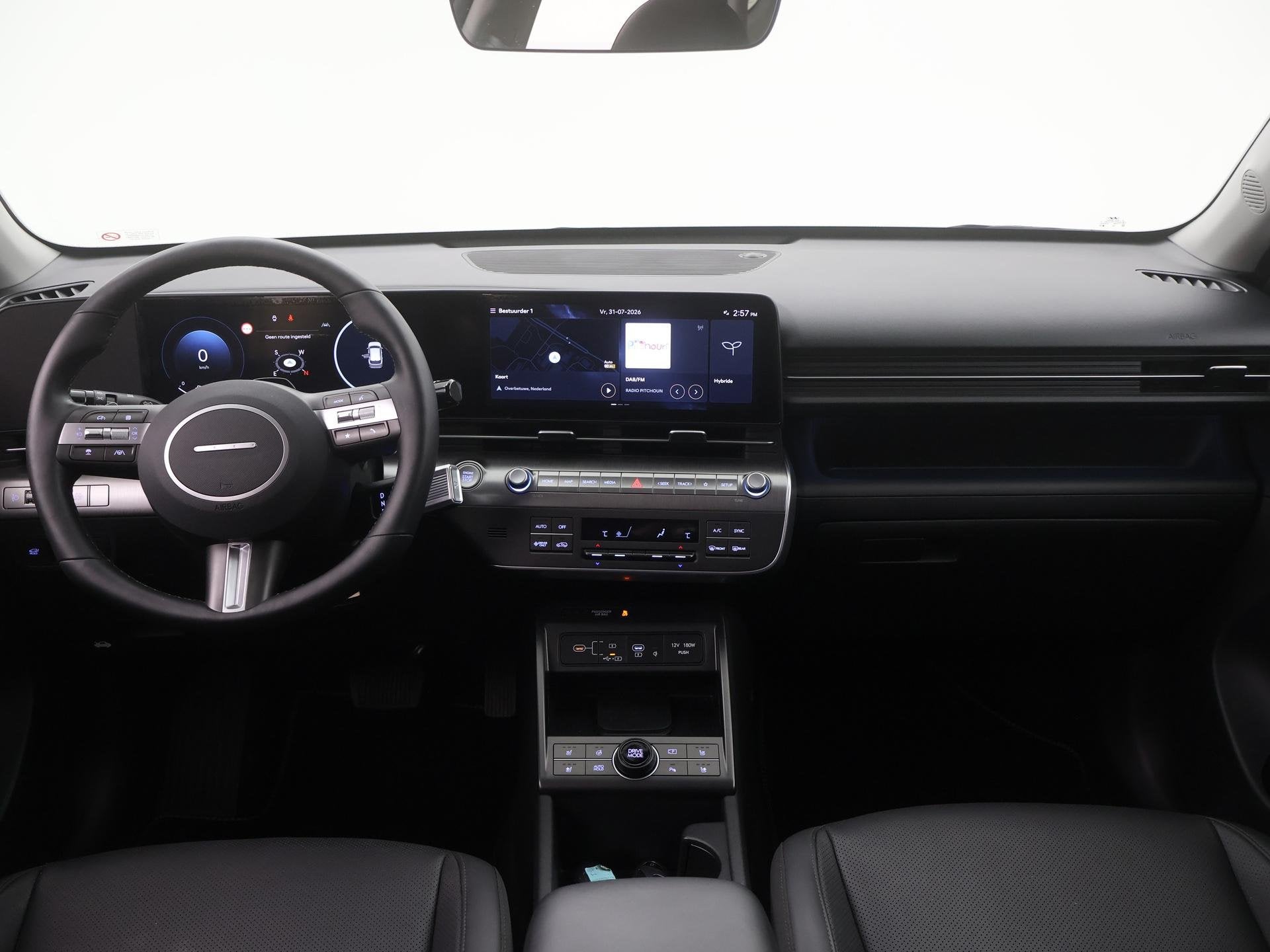 Hyundai Kona 1.6 GDI HEV Premium LEER|STOELVENTILATIE|BOSE|A, Gebruikt, Euro 6, Wit, Leder