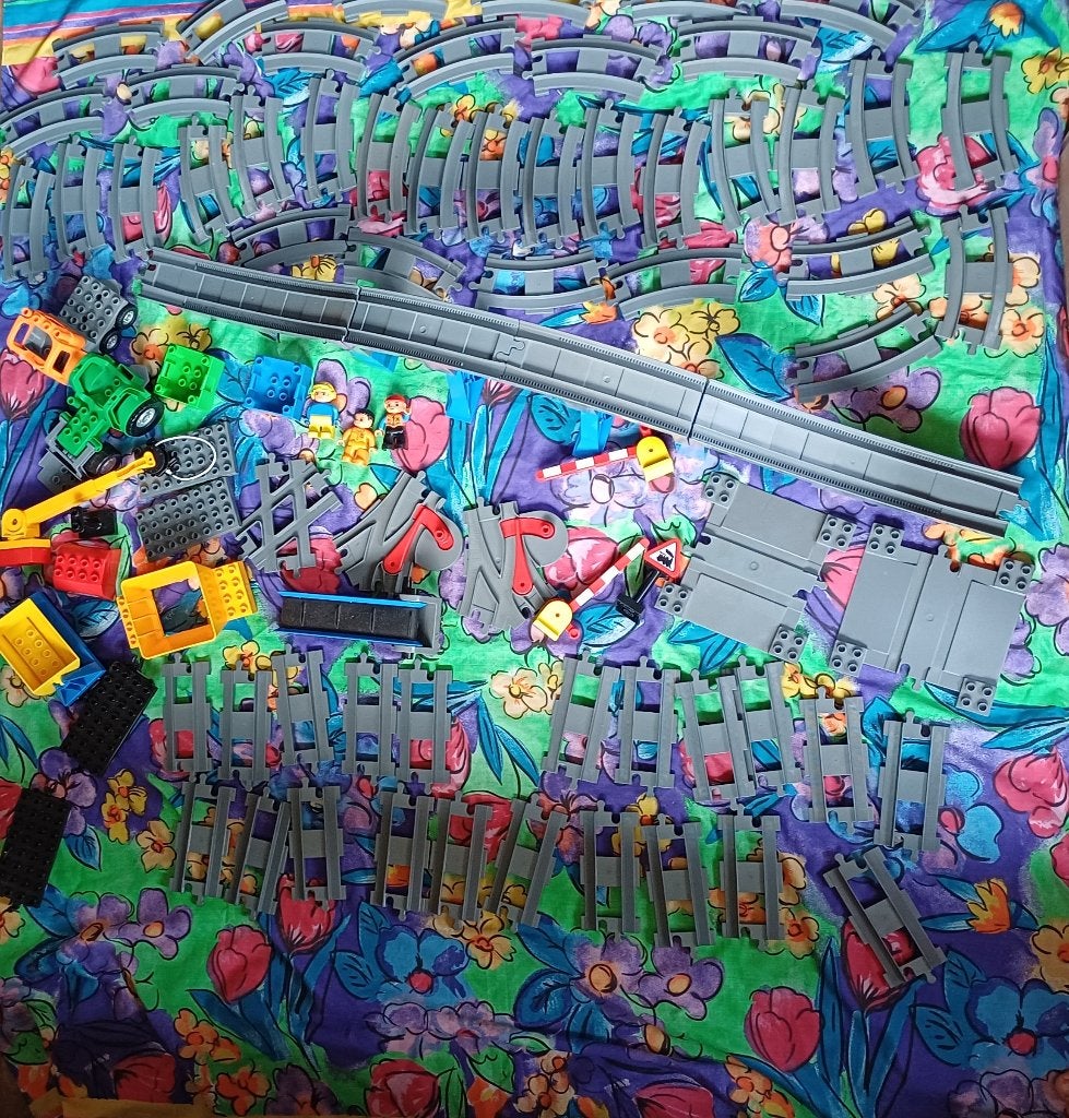 Duplo set trein rails, brug, treinen etc., Ophalen of Verzenden, Gebruikt, Duplo