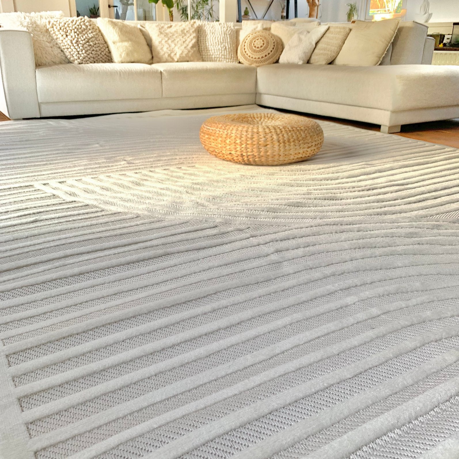 Japandi organisch - creme xl vloerkleed - fotoshoot, Ophalen, 200 cm of meer, Zo goed als nieuw, 200 cm of meer