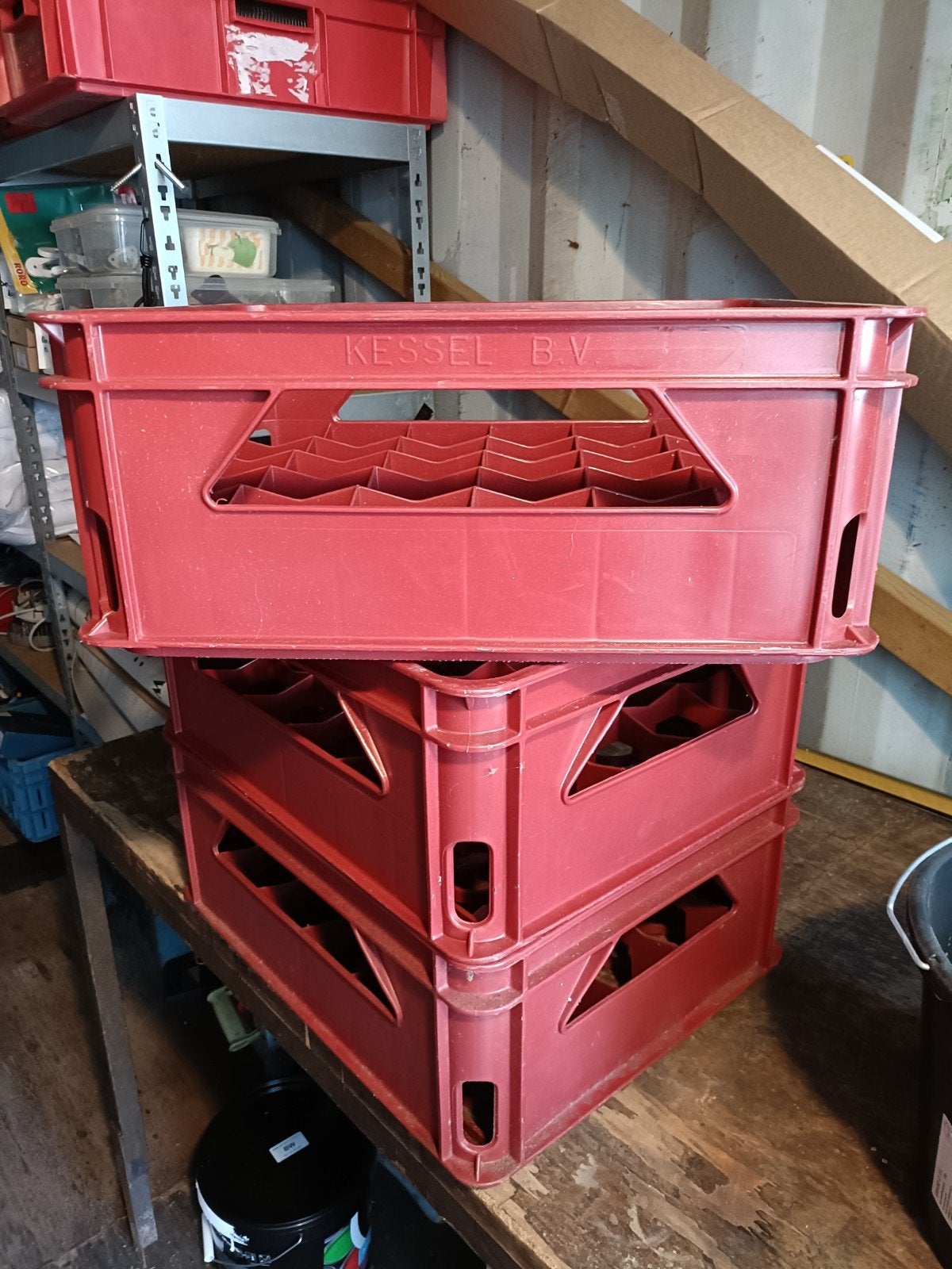3 Stevige kratten voor glazen - Kessel B.V., Doe-het-zelf en Verbouw, Ophalen of Verzenden, Krat, Minder dan 35 cm