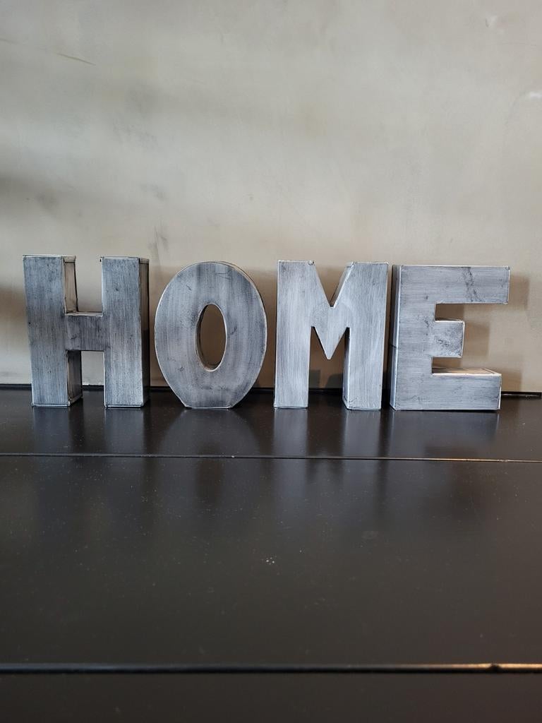VT WONEN zinken letters HOME, Huis en Inrichting, Woonaccessoires | Wanddecoraties, Ophalen, Zo goed als nieuw