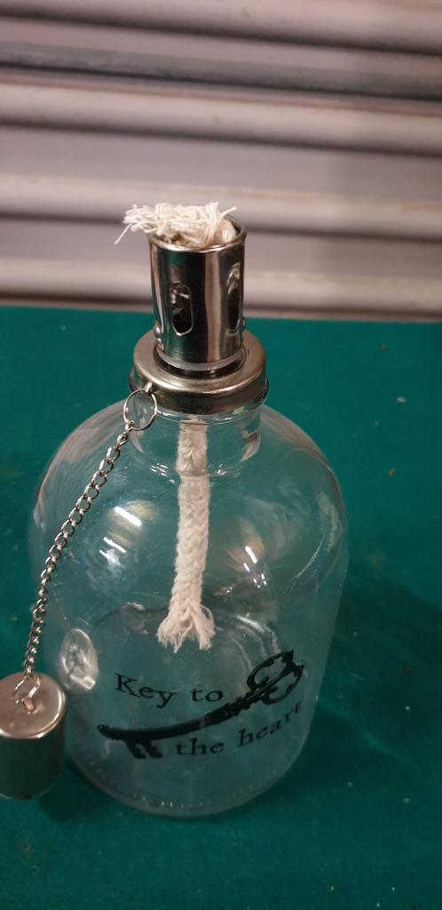 olie kandelaar fles, Ophalen of Verzenden, 'T Olde Gre-j, Info@toldegrej.nl, Endepoelstraat 20f Didam