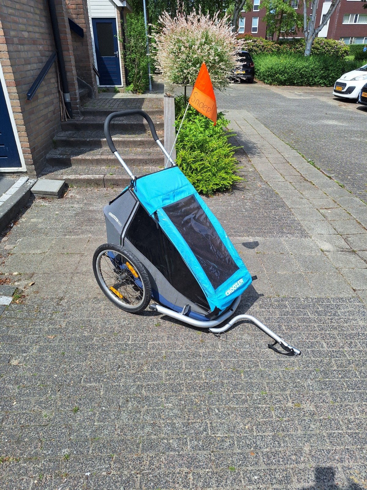 Croozer Kid 1 fietskar/wandelwagen - Zo goed als nieuw, Fietsen en Brommers, Fietsaccessoires | Aanhangers en Karren, Gebruikt