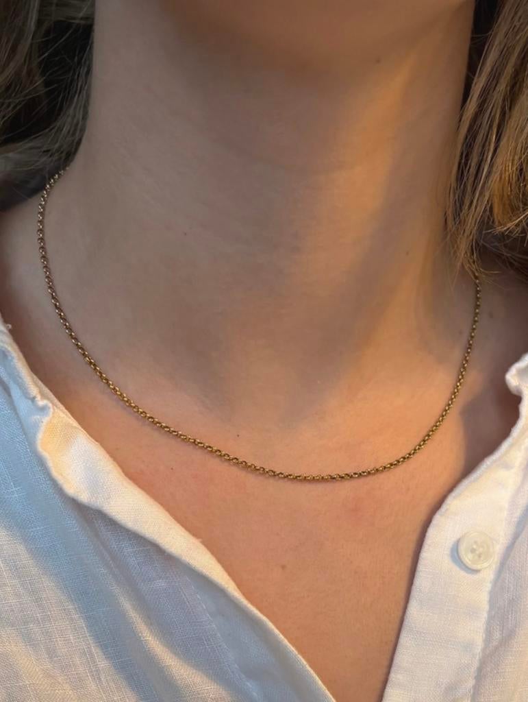 Vintage 14 karaat gouden jasseron schakelcollier, Verzenden, Zo goed als nieuw, Goud, Goud