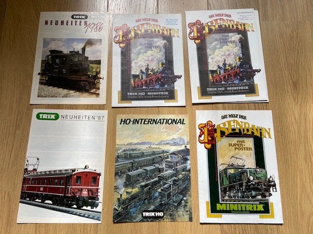 TRIX  folders 6 stuks  `86 en `87 en grote posters  GRATIS, Hobby en Vrije tijd, Gebruikt, Gelijkstroom, Trix, Boek, Tijdschrift of Catalogus