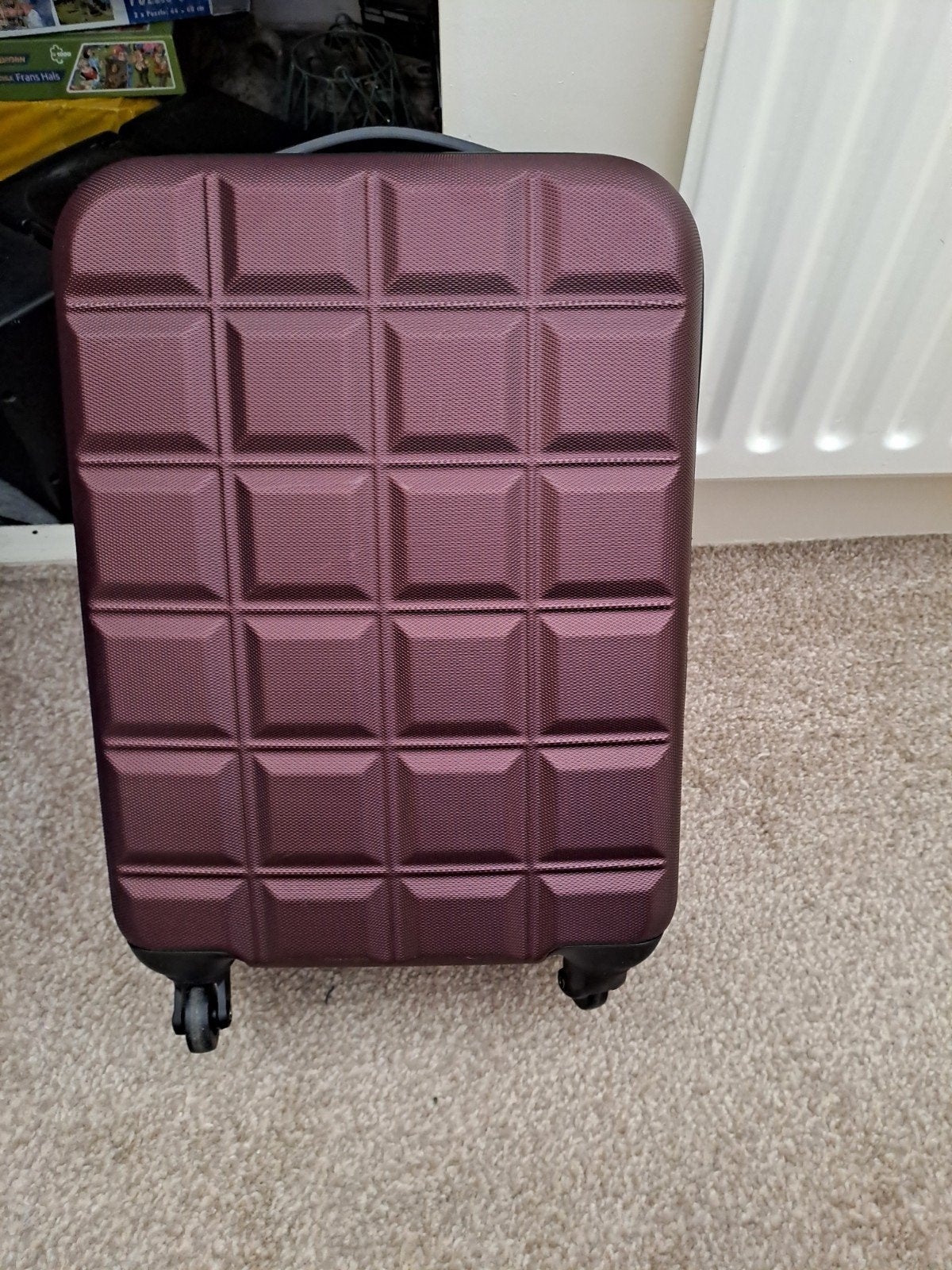 Paarse handbagage koffer met wieltjes, Sieraden, Tassen en Uiterlijk, Koffers, Ophalen, Wieltjes, Gebruikt, 50 tot 60 cm