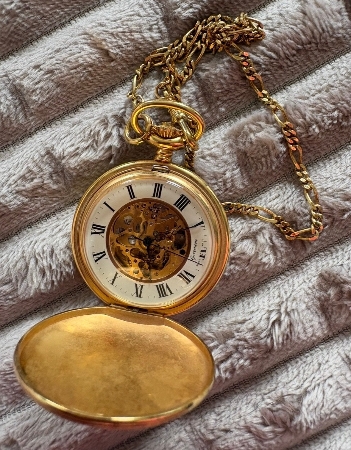 Granum Swiss Made Skeleton Zakhorloge - 17 Rubis met FBM Ket, Sieraden, Tassen en Uiterlijk, Antieke sieraden, Ophalen of Verzenden