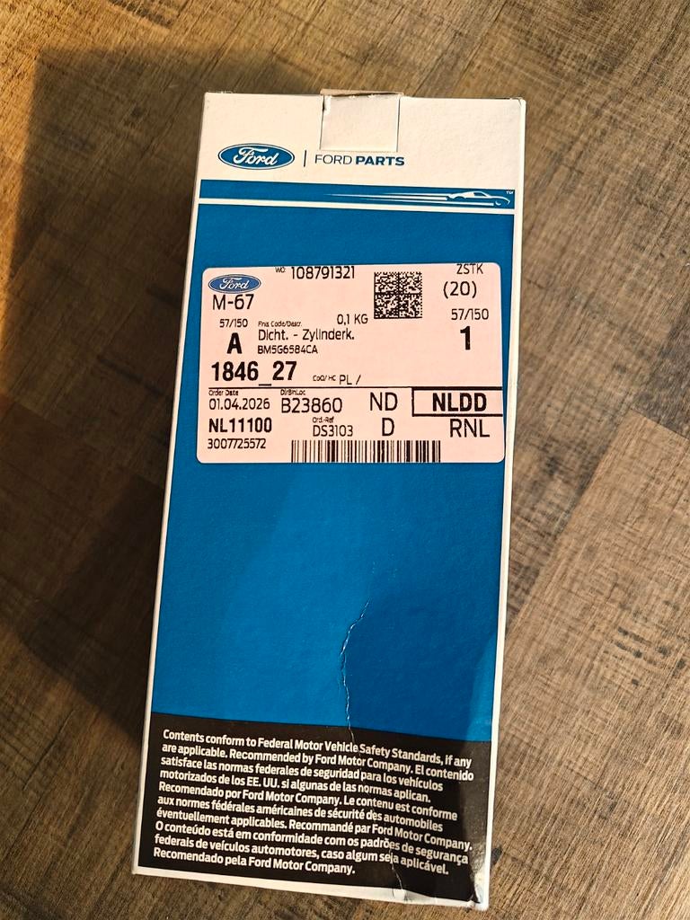 Originele Ford Kleppendekselpakking Fiesta ST 2014, Ophalen of Verzenden, Nieuw, Ford