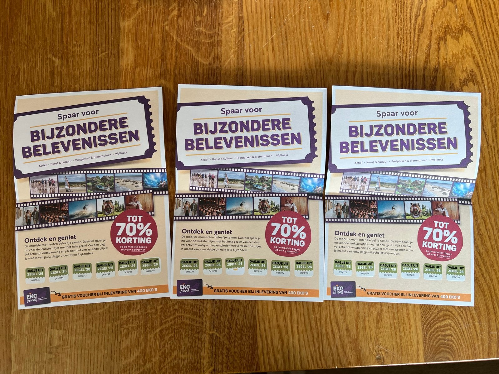 3 bijzondere belevenissen volle spaarkaarten Ekoplaza, Eén persoon, Kortingsbon