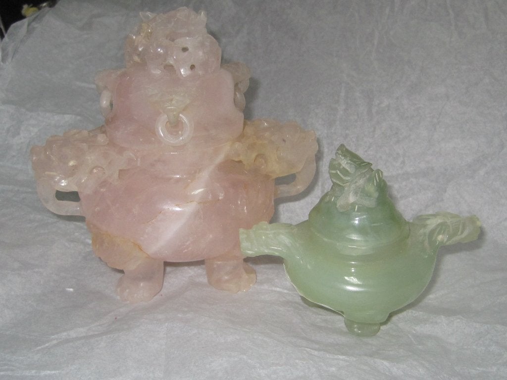 Chinese stenen wierookbranders 20e eeuwse (2), Antiek en Kunst, China, Ophalen, Ritueel object, Gesneden