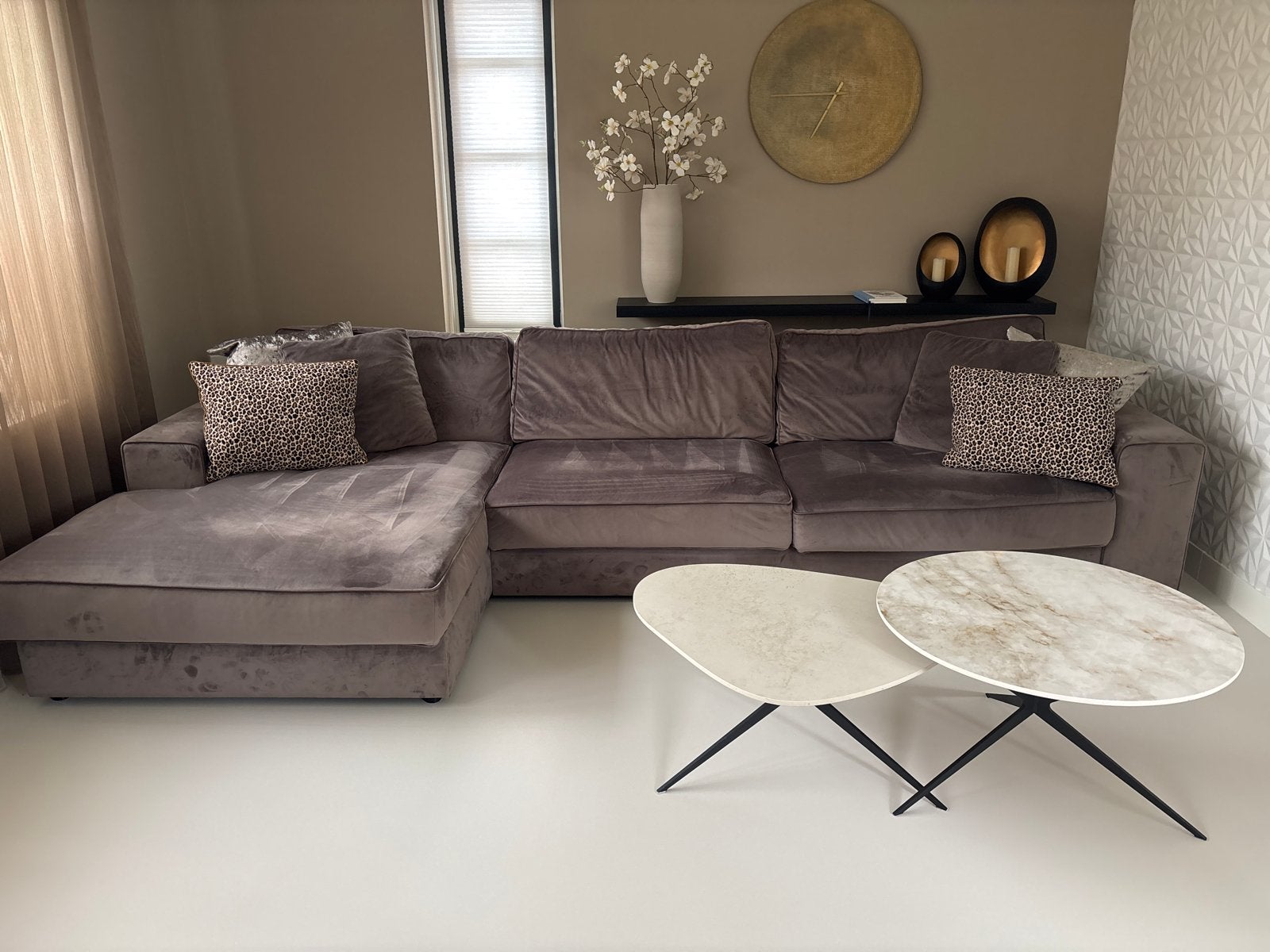 Luxe Hoekbank van Stof + 6 Stoelen - Zo goed als nieuw, Huis en Inrichting, Banken | Bankstellen, Zo goed als nieuw, Hoekbank
