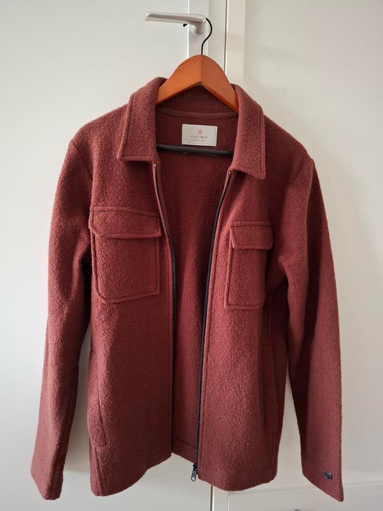 Cast Iron Overshirt - Maat L - Wijnrood, Kleding | Heren, Jassen | Zomer, Zo goed als nieuw, Maat 52/54 (L), Rood, Ophalen of Verzenden