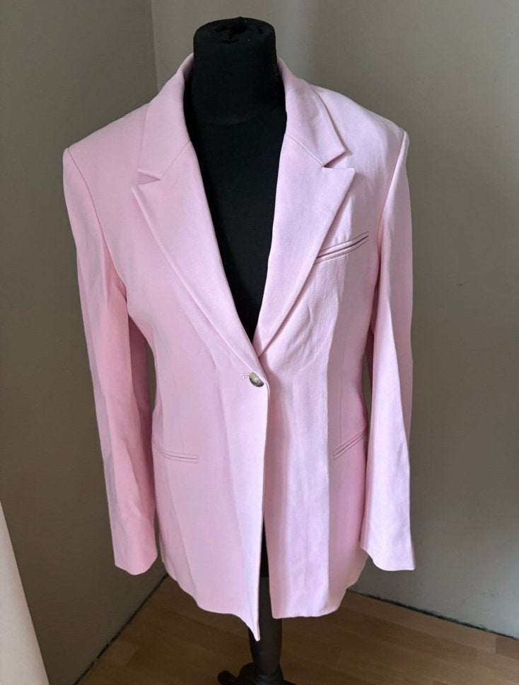 Zara mooie roze lange blazer mt XS ZGAN, Ophalen of Verzenden, Zo goed als nieuw, Jasje, Roze