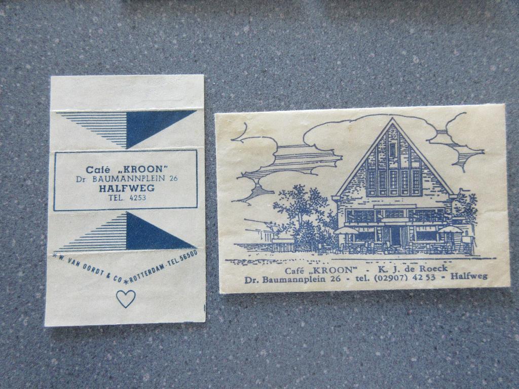 2 x Halfweg, café Kroon, Verzamelen, Verzenden, Nederland
