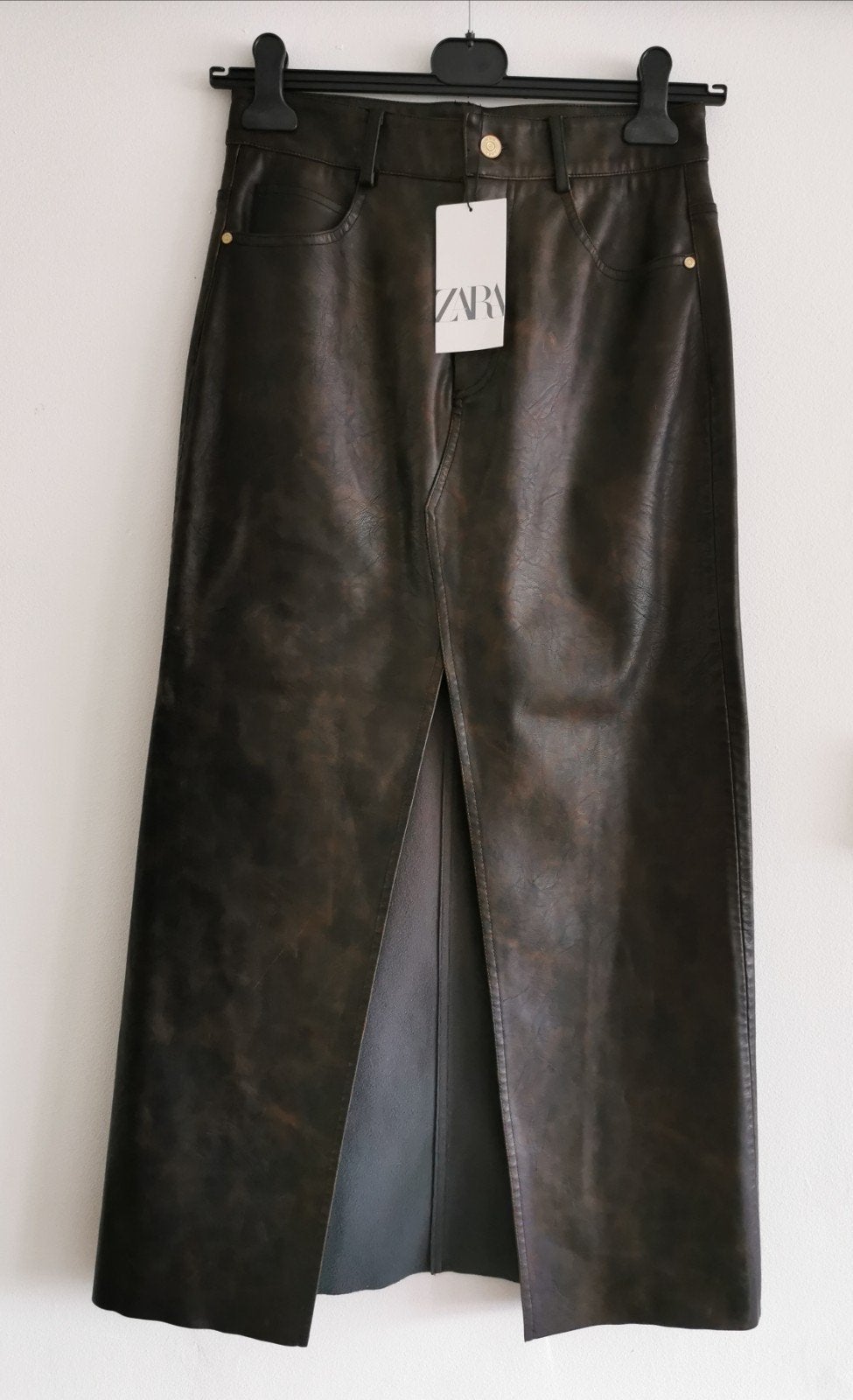 ZARA kunstleer rok mtm M, Kleding | Dames, Maat 38/40 (M), Bruin, Verzenden, Nieuw
