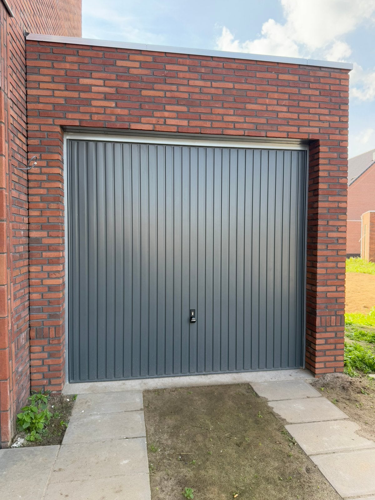 Hörmann N80 kanteldeur antraciet compleet, Ophalen, Metaal, 120 cm of meer, 215 cm of meer