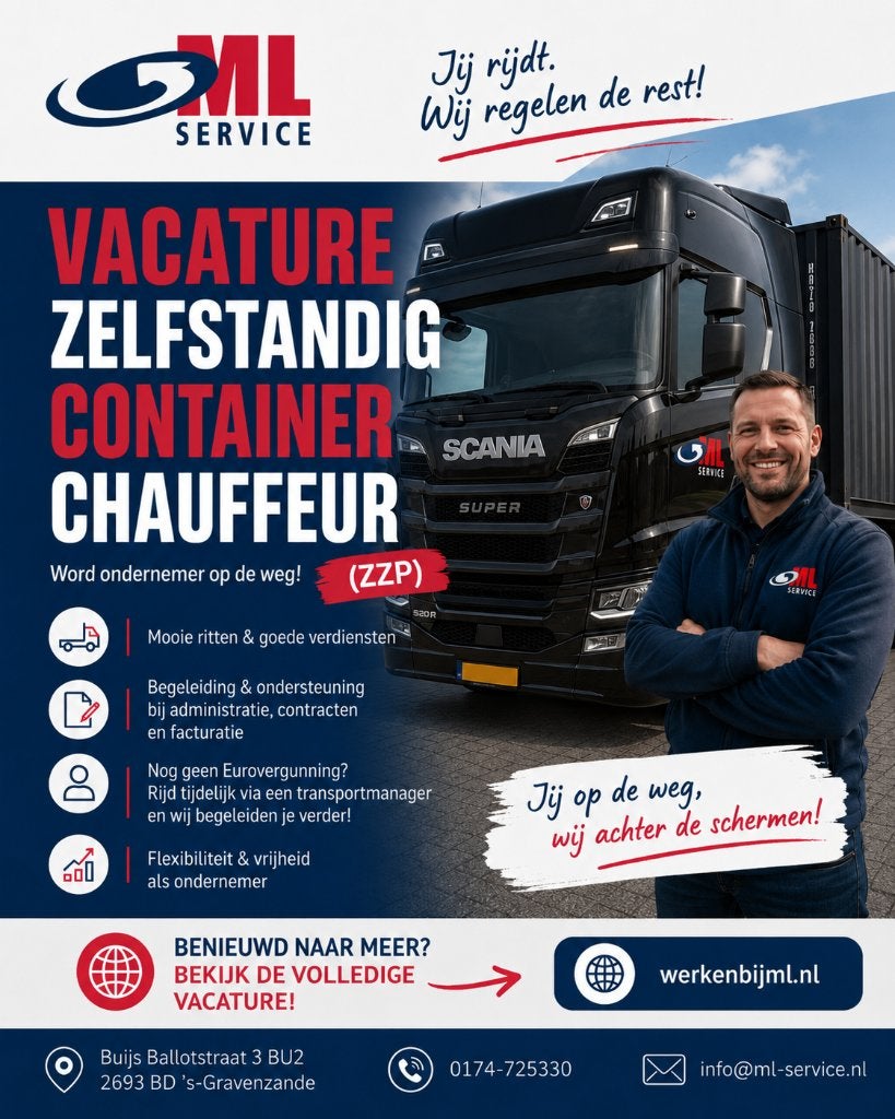 Vacature: Zelfstandig Containerchauffeur (ZZP), Vacatures, Vacatures | Chauffeurs, Overige uren, Overige niveaus, Vanaf 1 jaar
