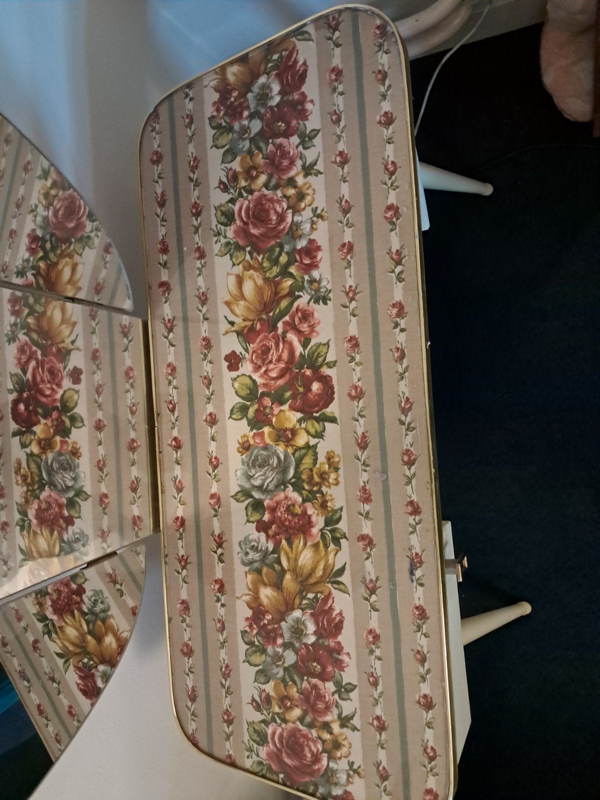 Vintage kaptafel met 3luik spiegel, Ophalen, Gebruikt, 50 tot 100 cm, Minder dan 100 cm