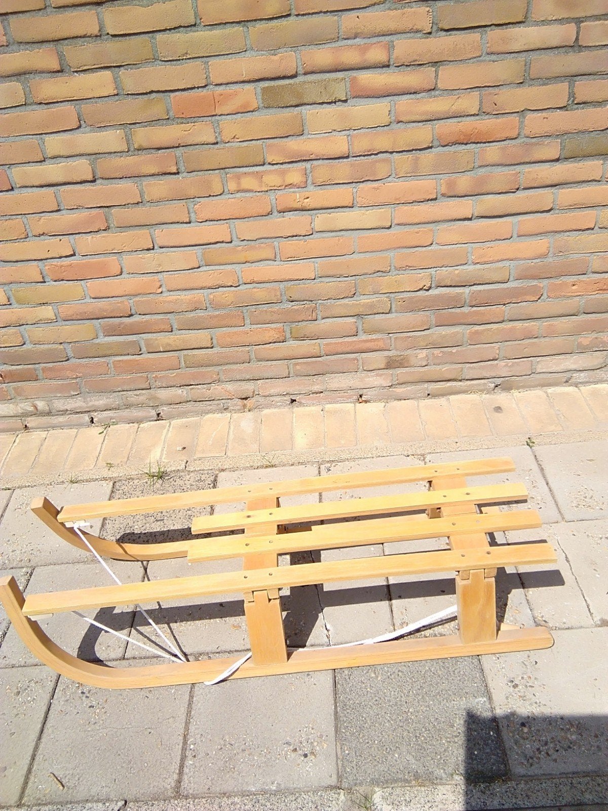 Houten inklapbare slee, Ophalen, Zo goed als nieuw