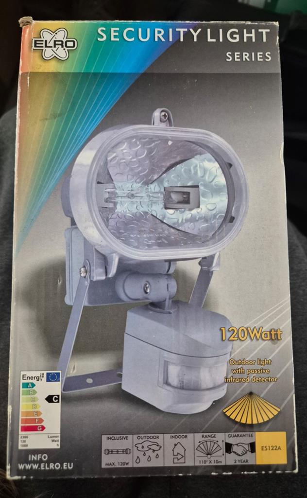 Elro Halogeen Schijnwerper met Bewegingssensor 120W, Ophalen of Verzenden, Nieuw, Buitenlamp met sensor