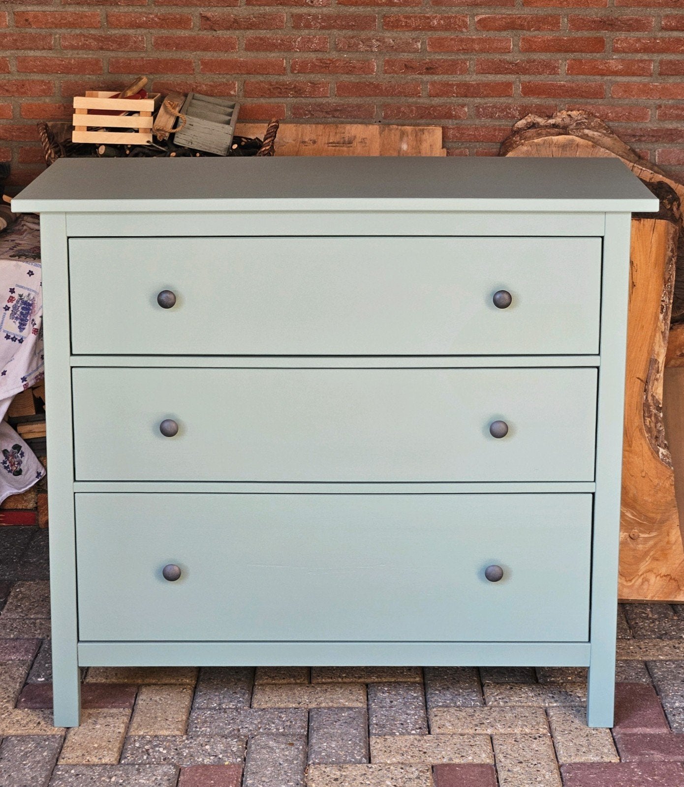 Ladekast/Commode Hemnes Groen (Ikea), Huis en Inrichting, Kasten | Ladekasten, Ophalen, 100 tot 150 cm, Zo goed als nieuw, 3 of 4 laden