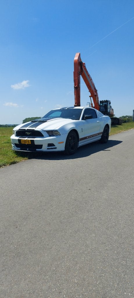 Ford Mustang 2013 Wit ,3.7 V6., Auto's, Automaat, Zwart, 4 stoelen, Wit
