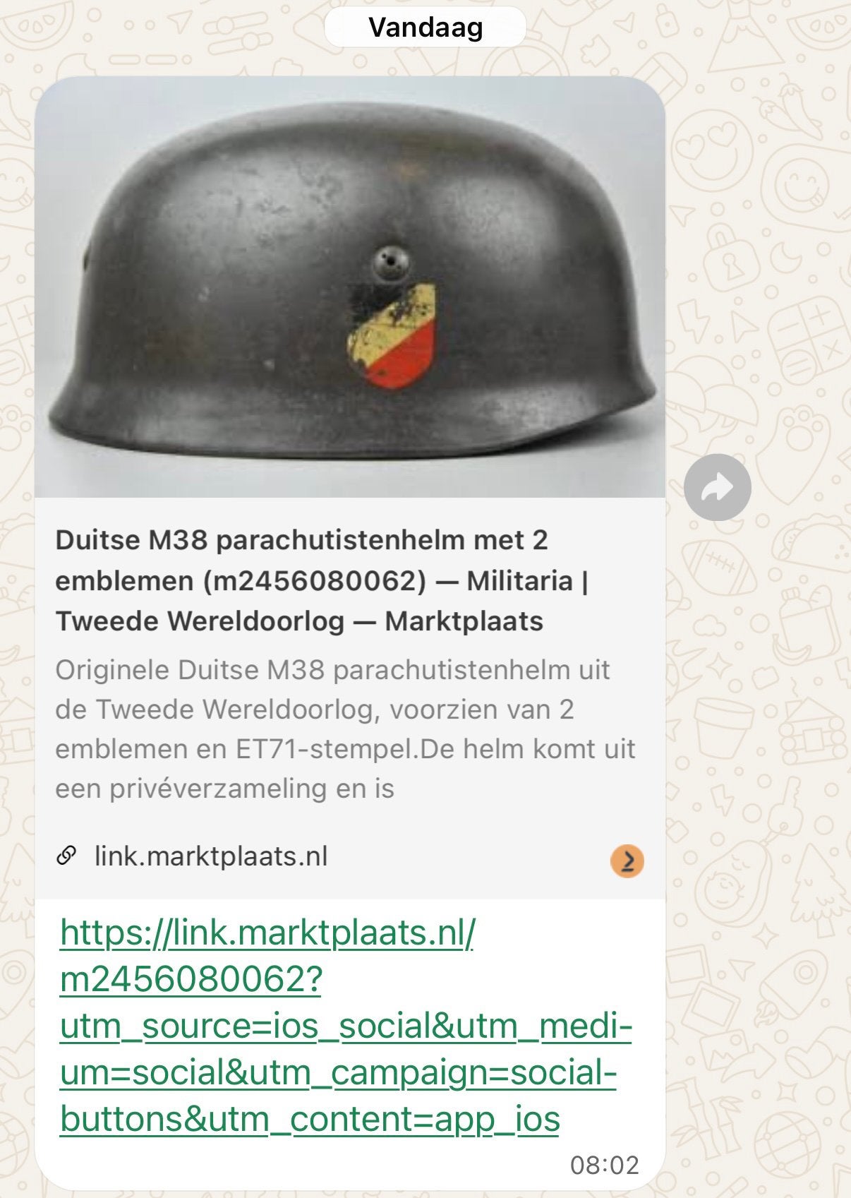 Oplichter actief !!!!, Ophalen of Verzenden, Nederland, Helm of Baret