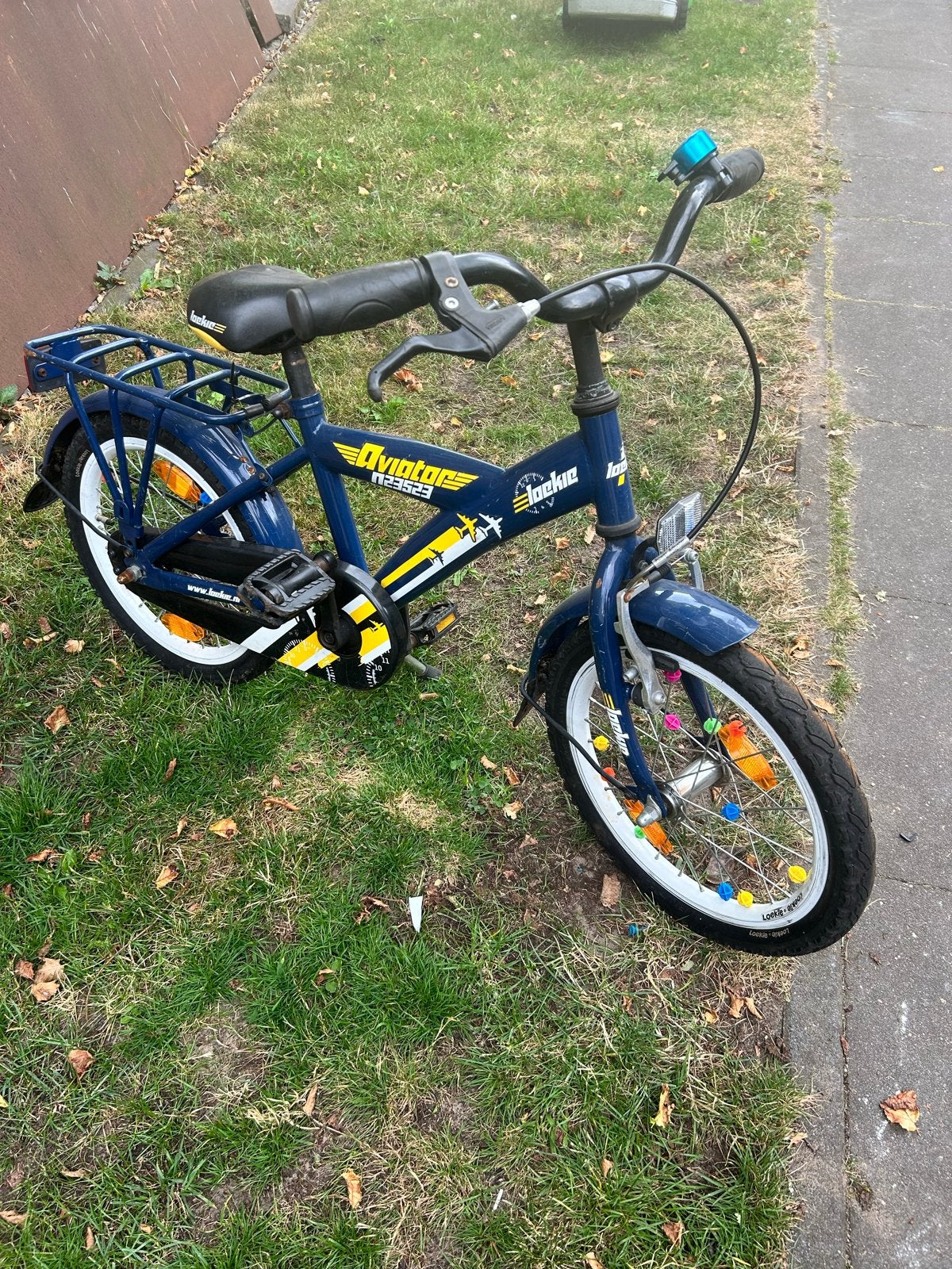 Blauwe kinderfiets Aviator 123523 - 16 inch, Ophalen, Terugtraprem, Zijwieltjes, 16 tot 20 inch
