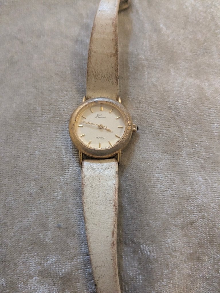 Vintage French watch horloge, Overige merken, Polshorloge, Ophalen of Verzenden, Leer