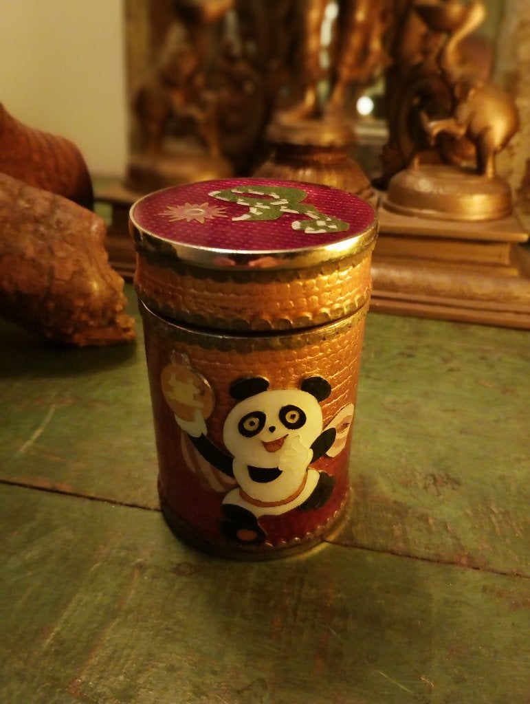 Chinese cloisonne theebus met emaille inleg, Ophalen of Verzenden