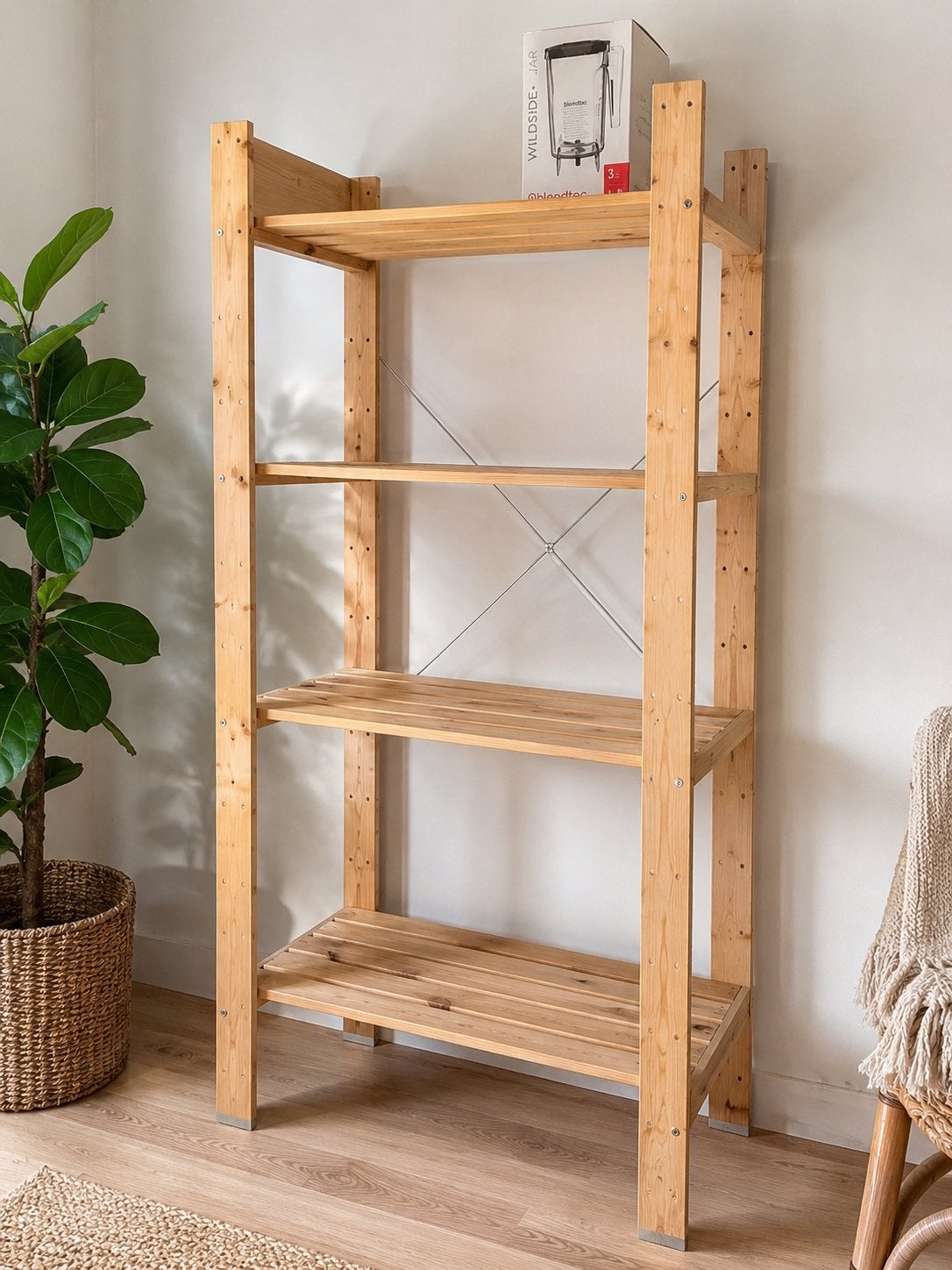 IKEA HEJNE stellingkast 75x50x172 – massief hout, Ophalen, Zo goed als nieuw