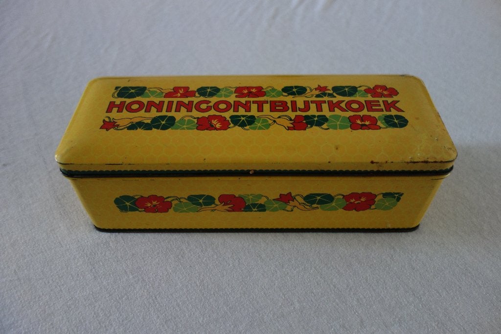 Blik Verkade Honingonbijtkoek, Ophalen of Verzenden, Gebruikt, Koek(jes), Verkade