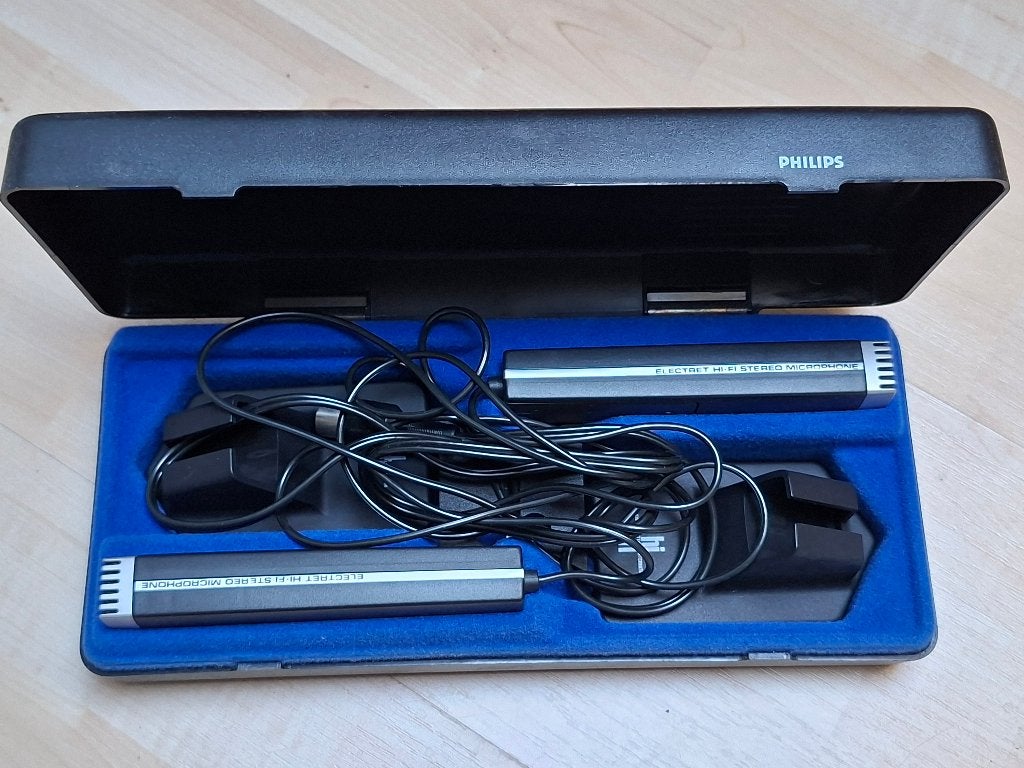 Vintage Philips Electret HiFi Stereo Microphone, Muziek en Instrumenten, Microfoons, Ophalen, Gebruikt, Overige typen