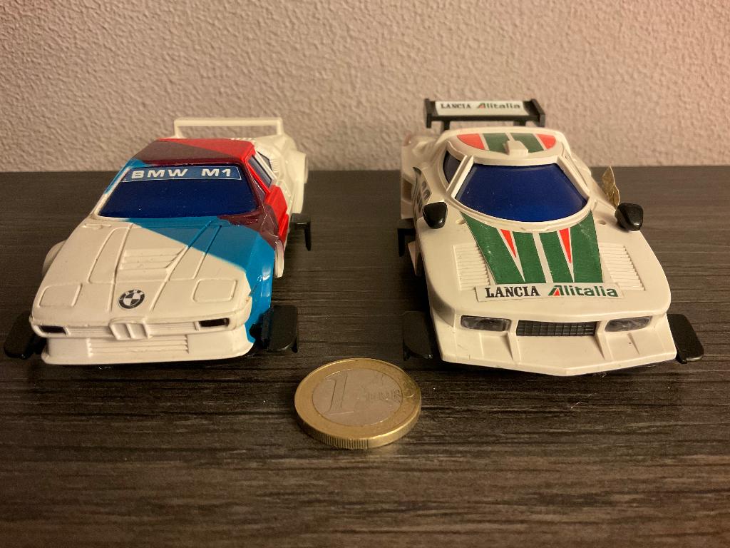 Racebaan Auto's Lancia Stratos en BMW M1  .... 1970's - B02, Elektrisch, Ophalen, Overige merken, Racebaan