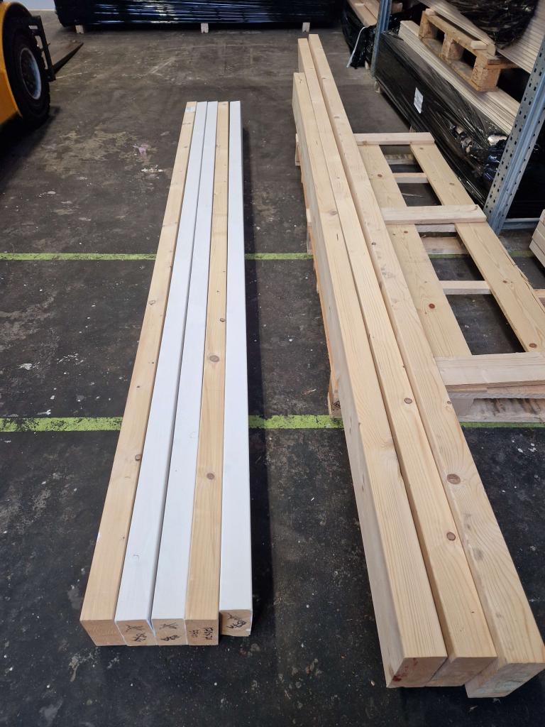 Restant: 8 Vuren balken van 70 mm dik € 25,- per balk, Doe-het-zelf en Verbouw, Hout en Planken