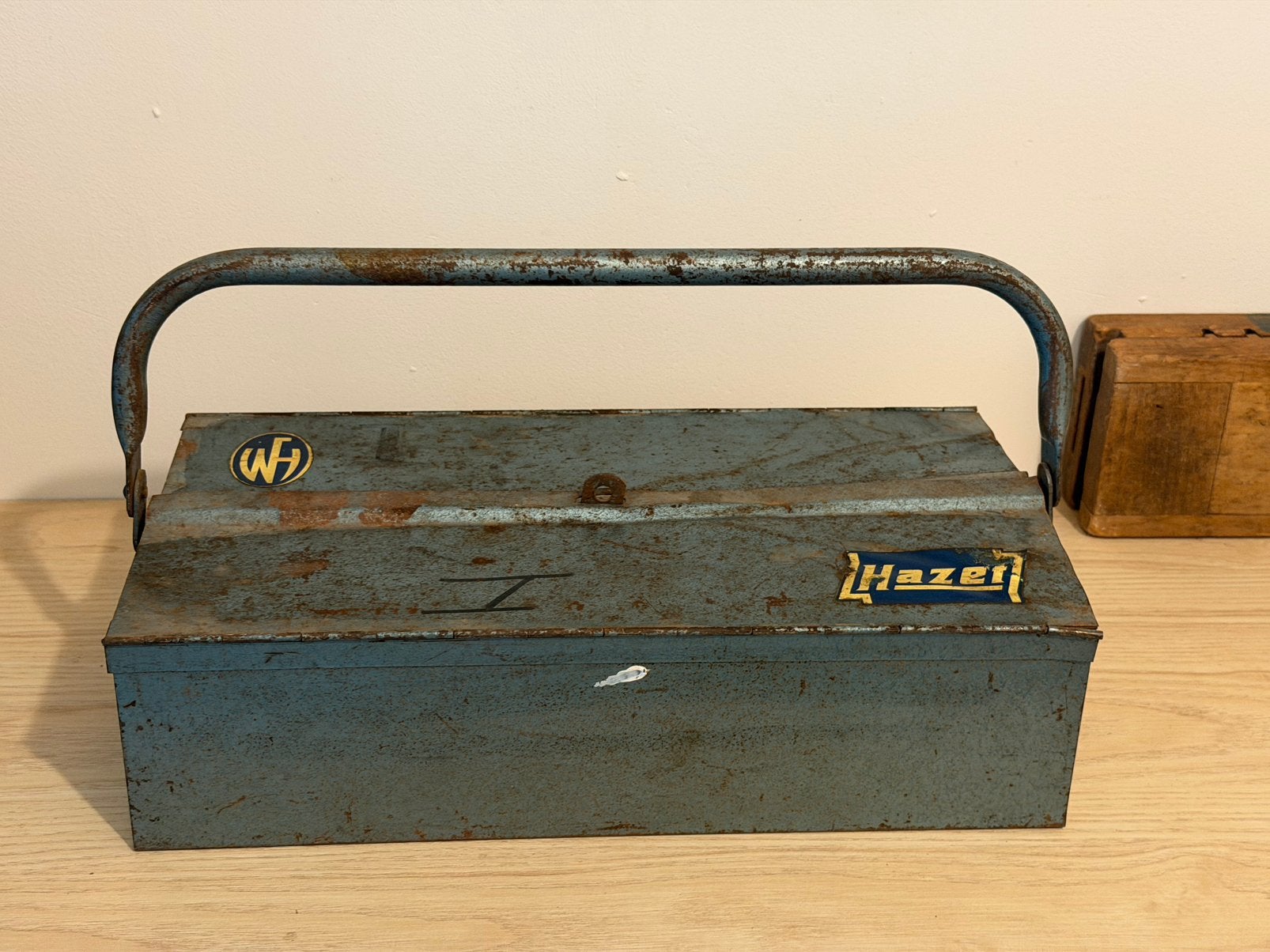 Oude Hazet gereedschapskist met originele Vredestein sticker, Huis en Inrichting, Woonaccessoires | Kisten, Ophalen, Minder dan 50 cm