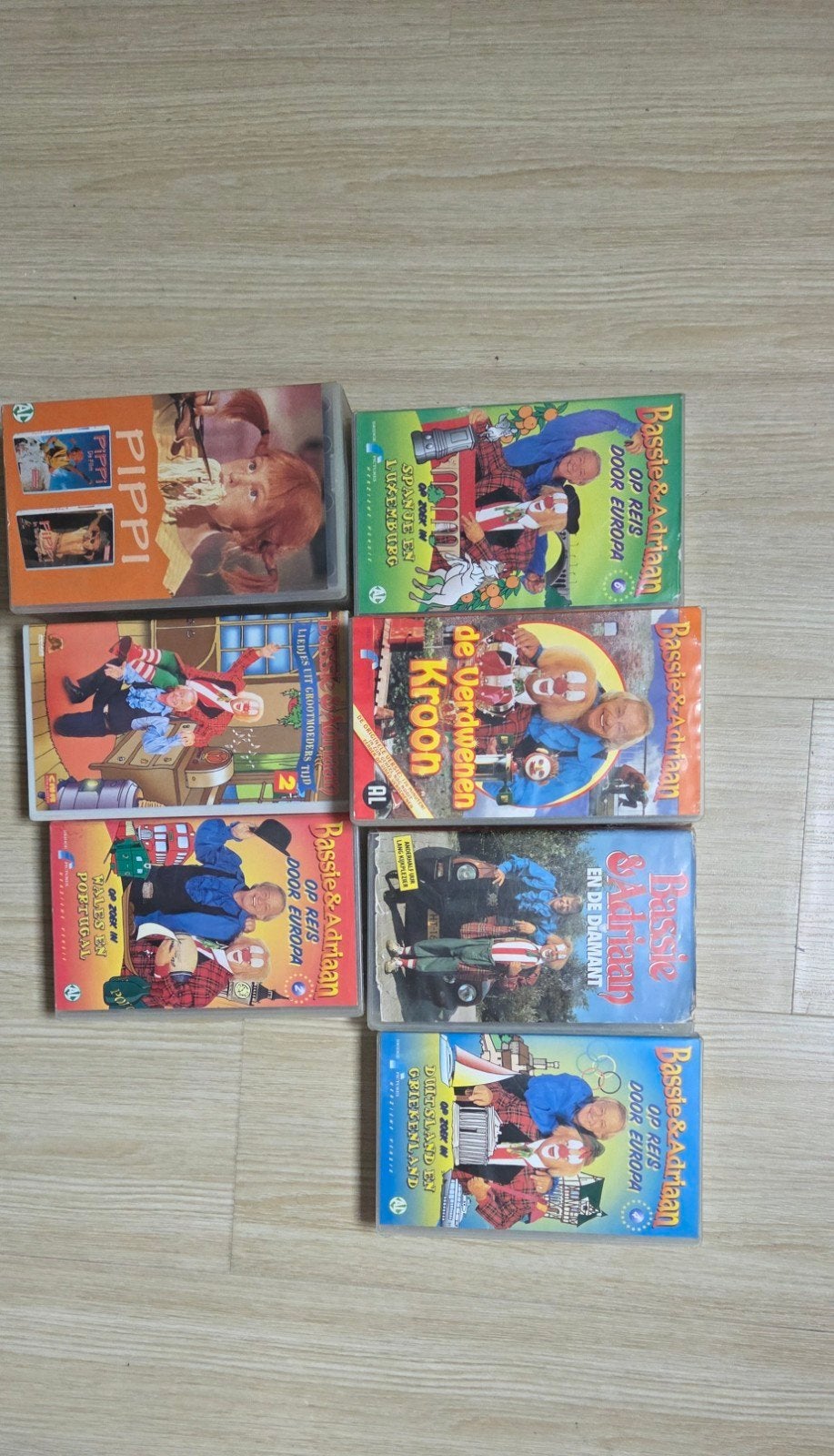 Bassie & Adriaan en Pippi Langkous VHS collectie, Gebruikt, Alle leeftijden, Tv-serie, Ophalen of Verzenden